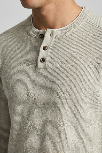 Faux Two-Piece Crew Neck Knit Jumper Men