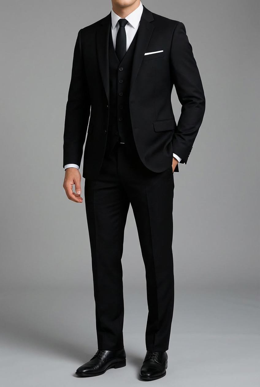 Men's Classic Formal Slim Fit 3-Piece Suit - Single Breasted