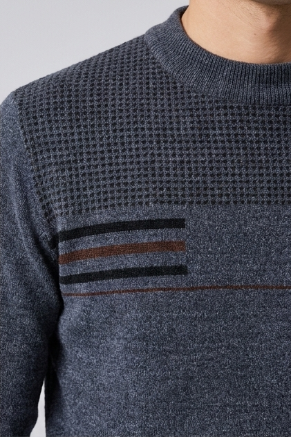 Fleece Lined Mock Neck Chenille Jumper Men