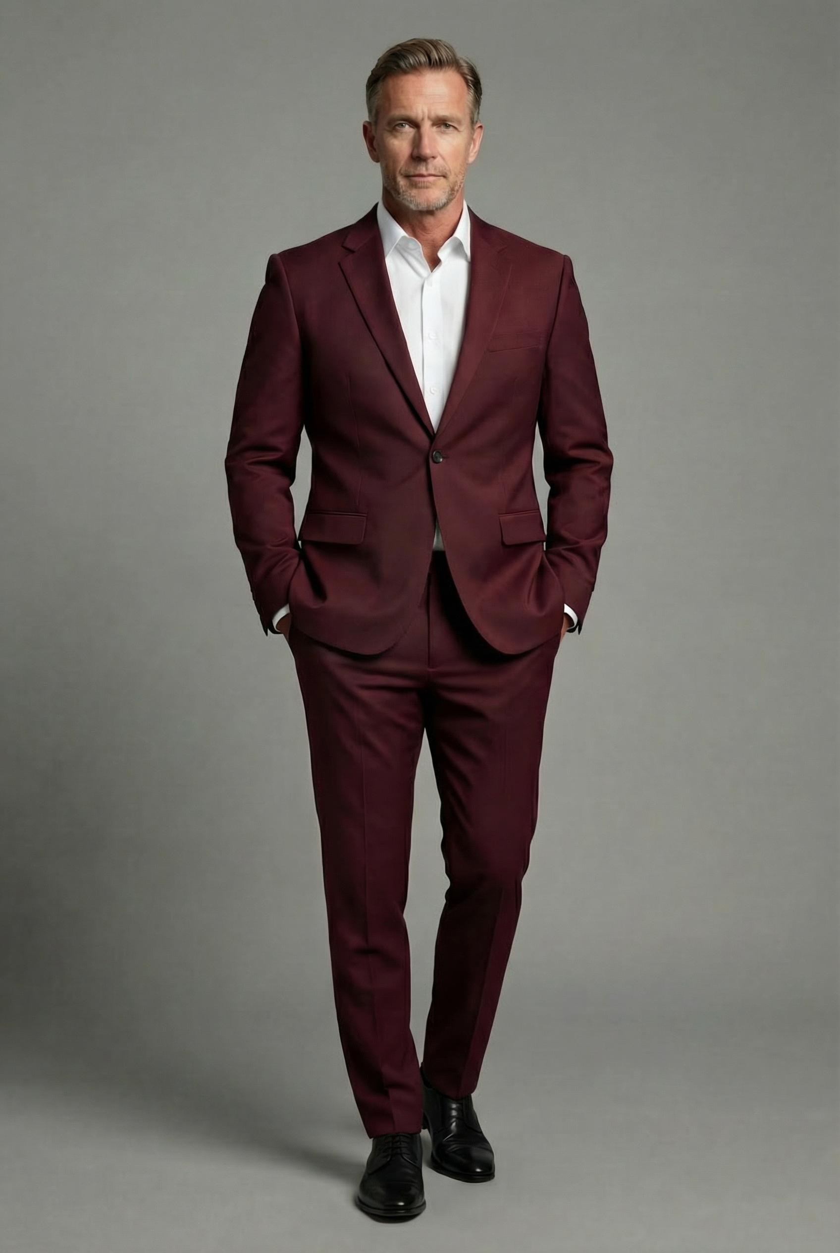 Men’s Tailored Slim Fit Suit – Two-Piece Formal Set Business Wear