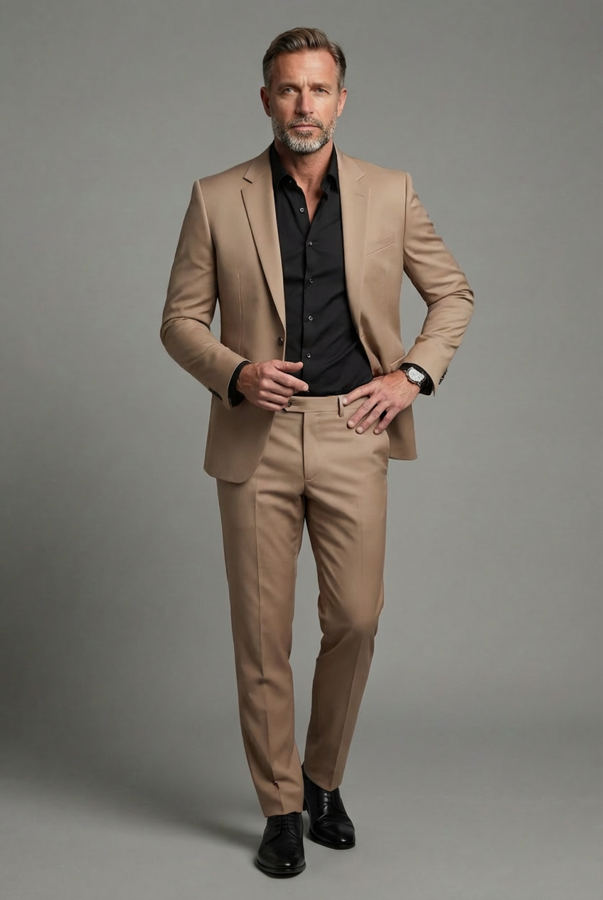 Men’s Tailored Slim Fit Suit – Two-Piece Formal Set Business Wear