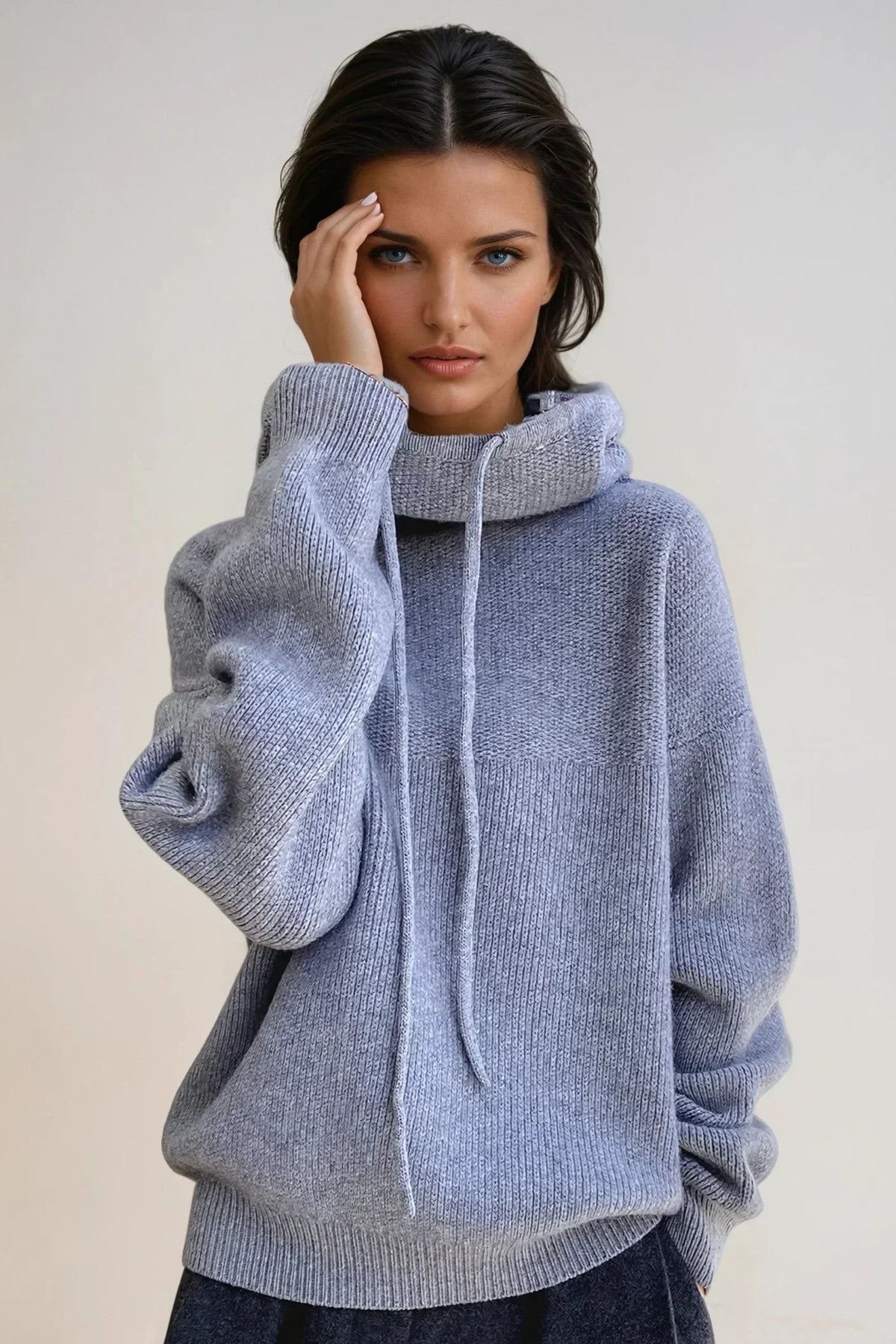 Oversized Turtleneck Knit Style Jumper Relaxed Fit Women