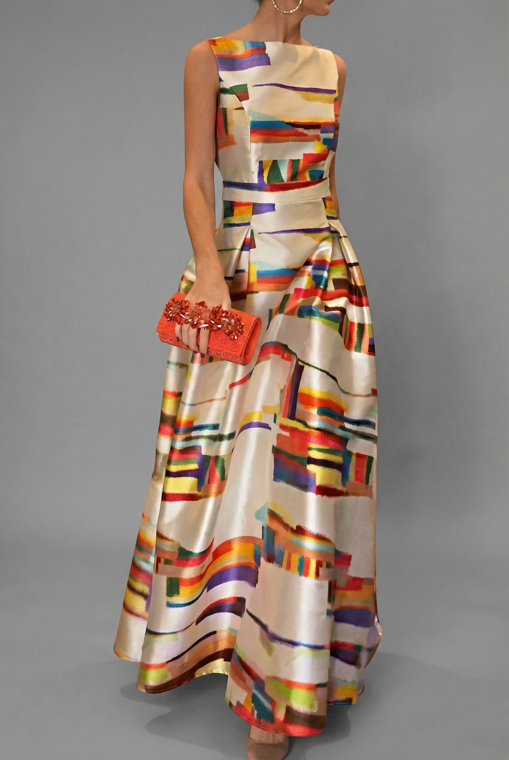 Women's Striking Geometric Print Maxi Dress