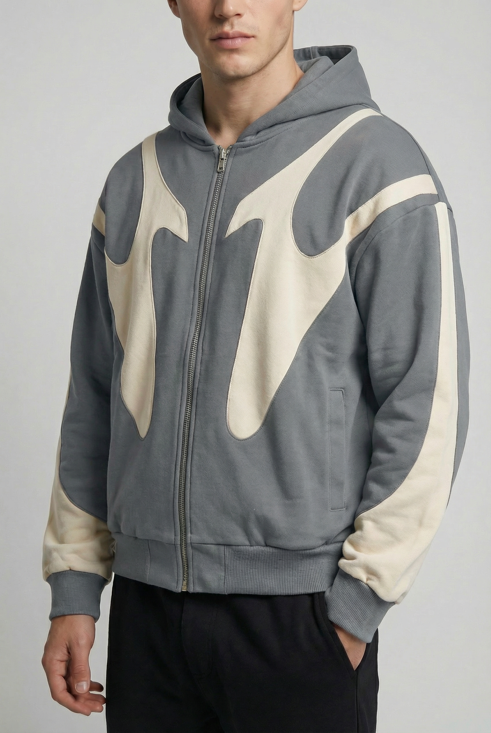 Men’s Zip-Up Graphic Streetwear Hoodie