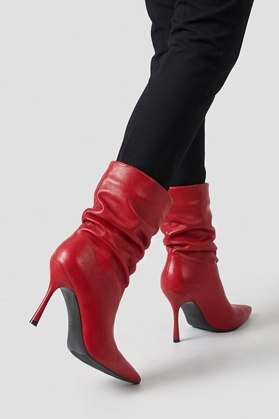 Pointed Toe High Heel Slouch Boots Women