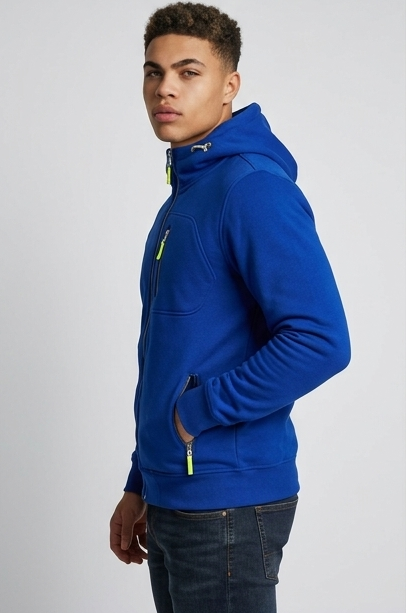 Zip Up Hooded Fleece Comfortable Fit Men