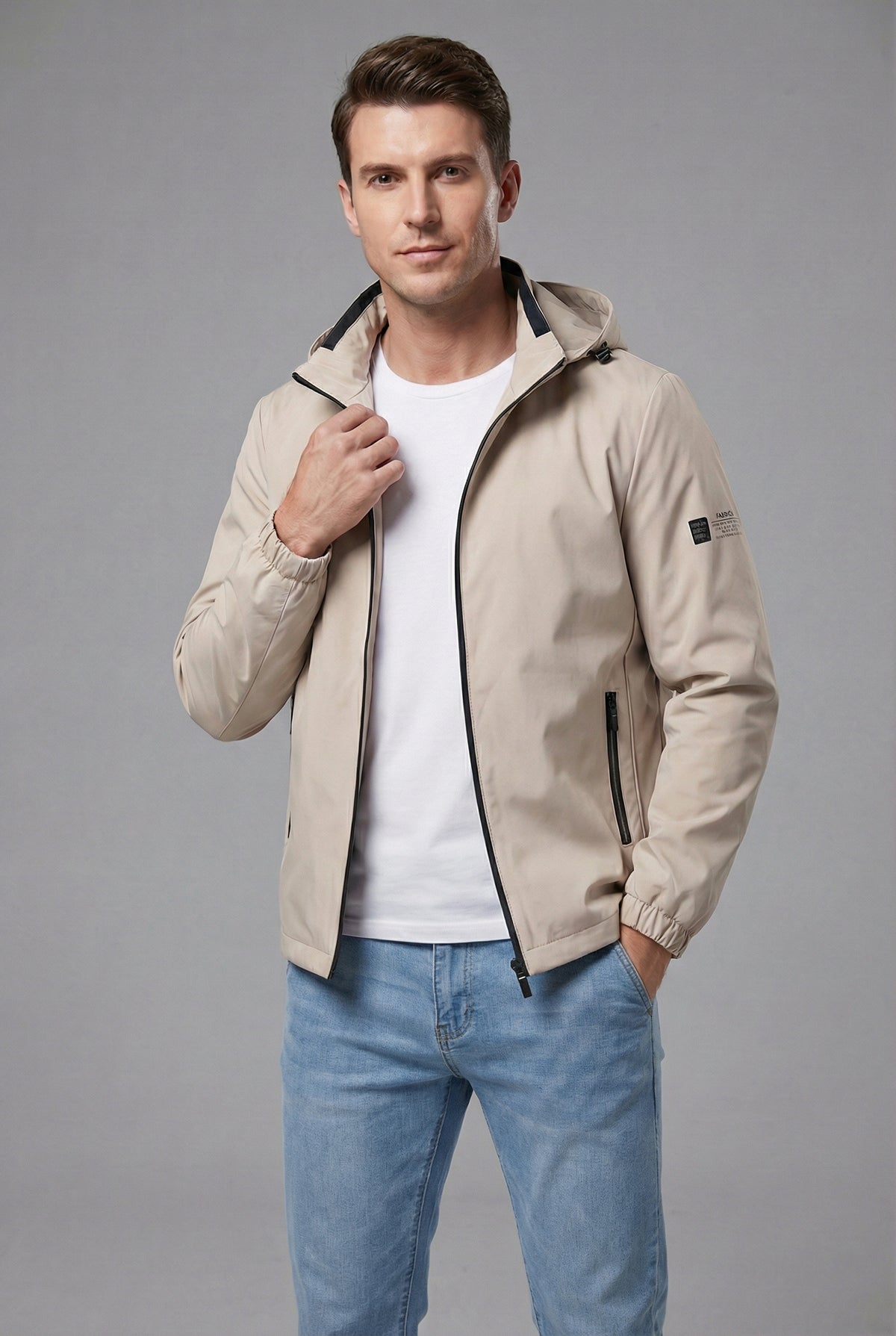 Men’s Lightweight Windbreaker Hooded Casual Outerwear