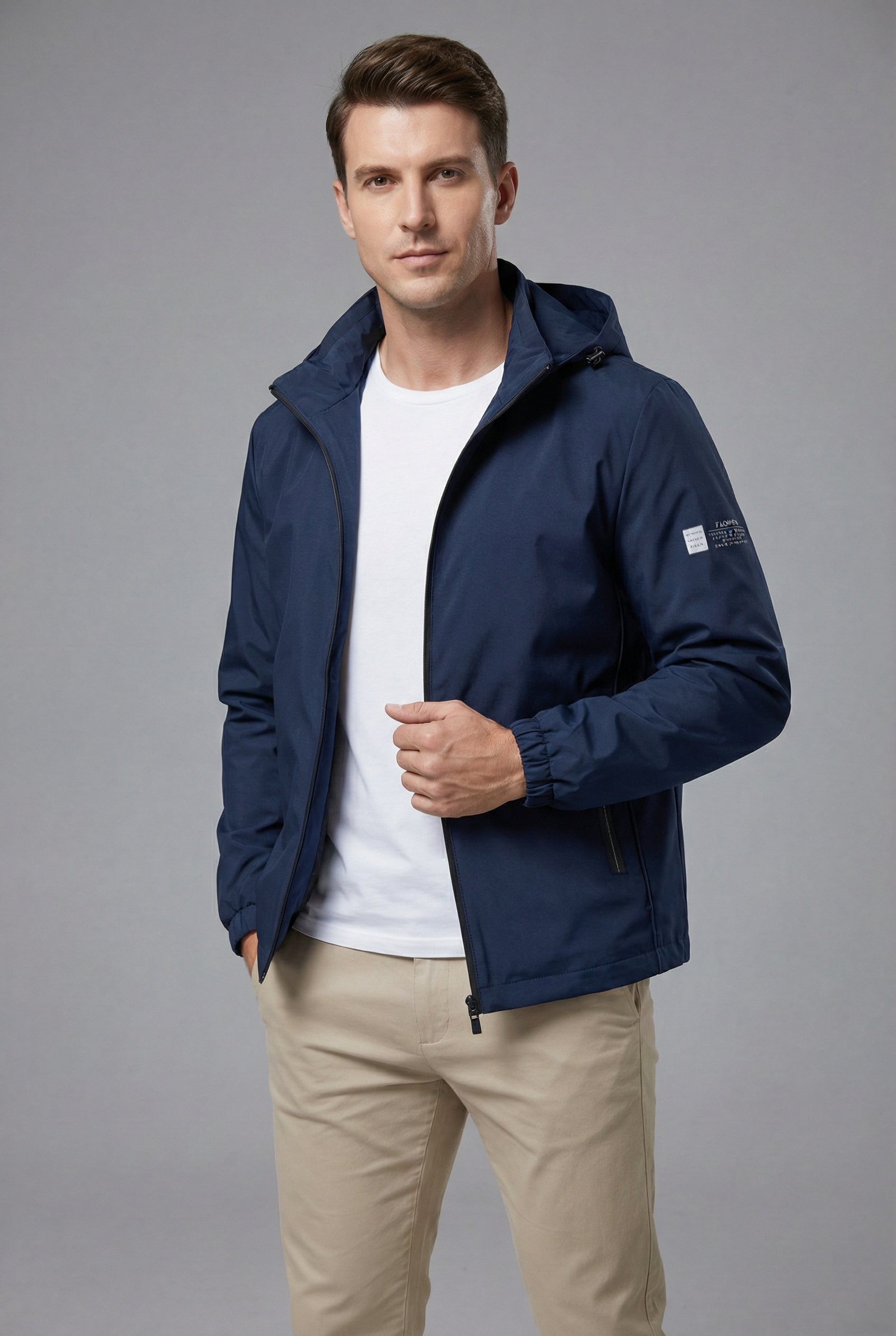 Men’s Lightweight Windbreaker Hooded Casual Outerwear