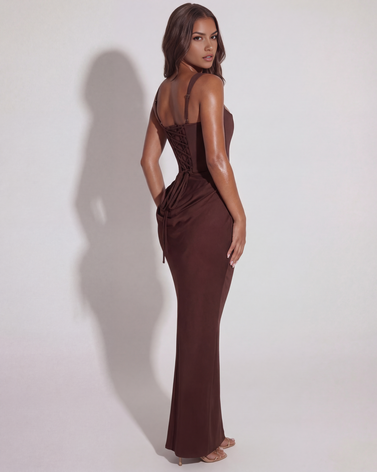 Square Neck Corset Bodycon Occasion Maxi Dress