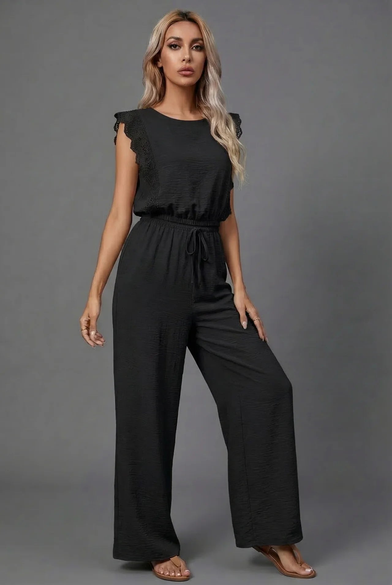 Summer Co-Ord Set Wide Leg Ruffle Sleeve