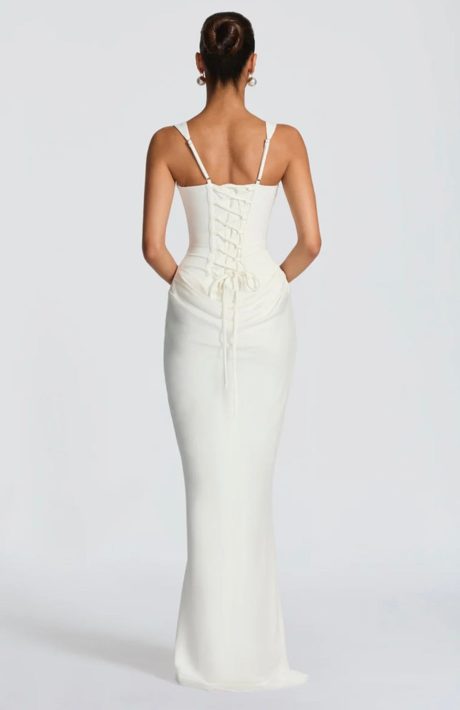 Square Neck Corset Fishtail Occasion Maxi Dress