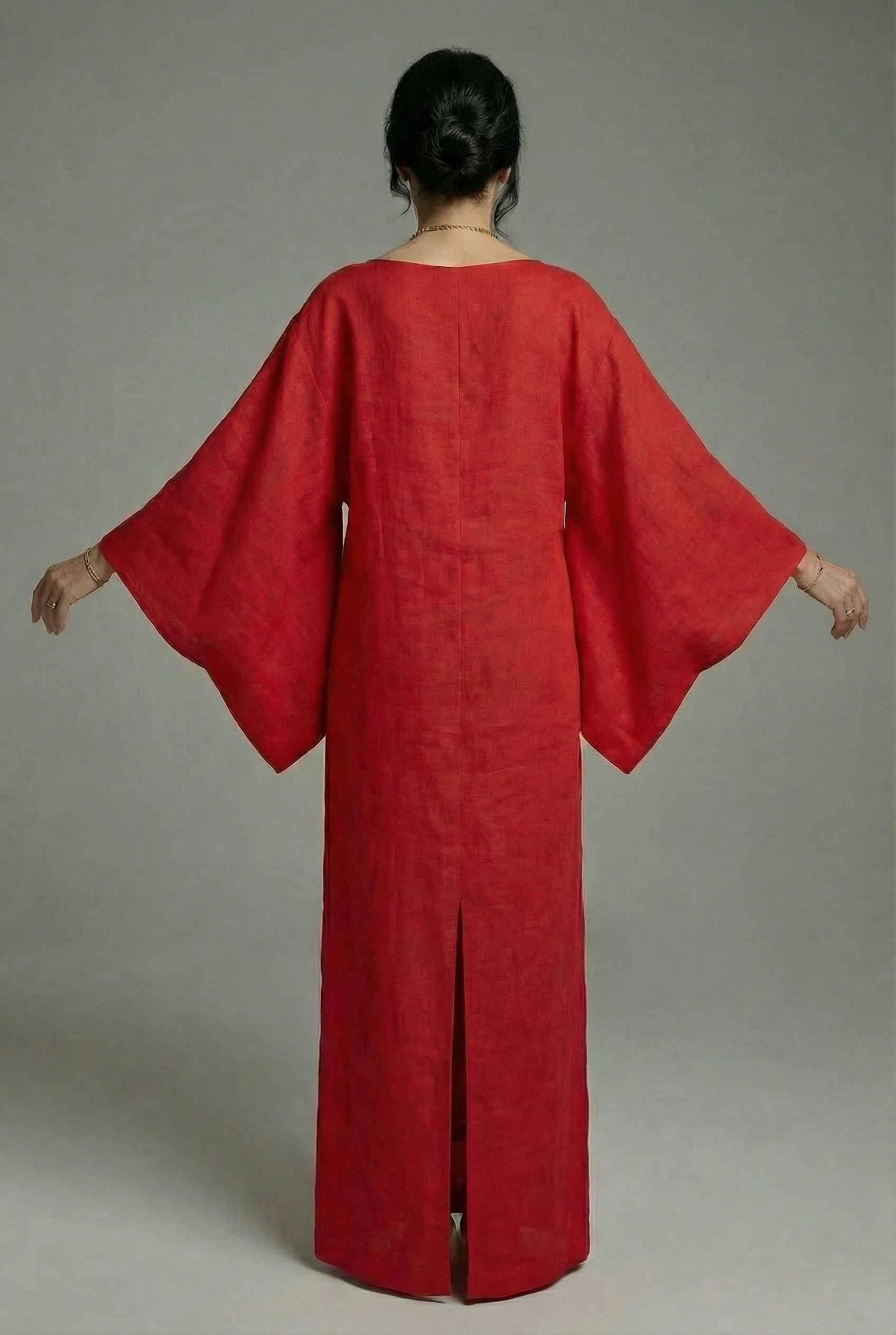 Women's Kimono Midi Dress – Relaxed Fit with Tie Waist & Flowing Sleeves