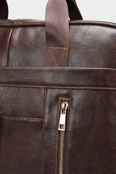 Leather Structured Laptop Briefcase Bag Men