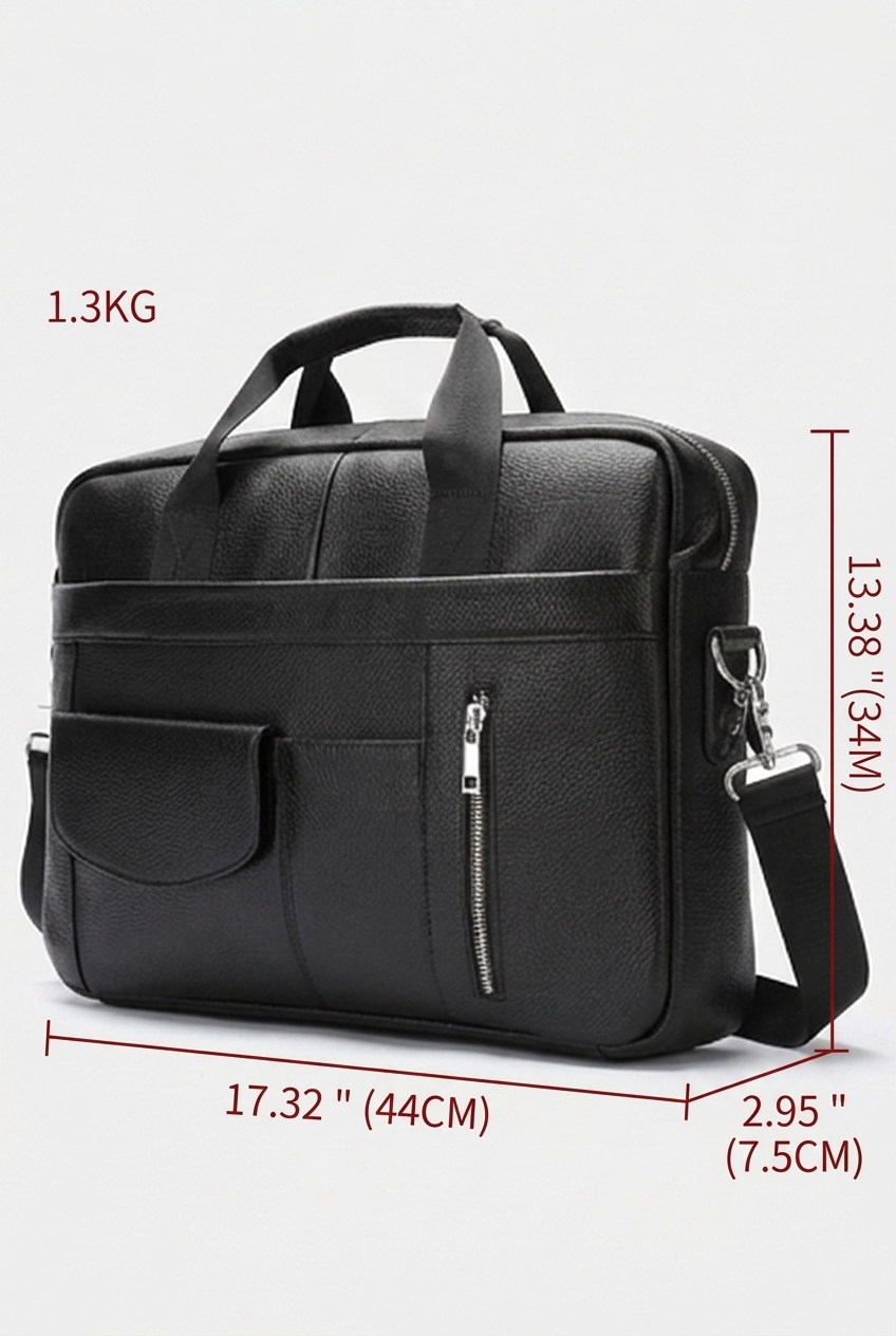 Leather Structured Laptop Briefcase Bag Men