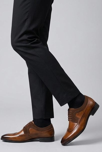 Leather Style Lace-Up Oxford Dress Shoes Men