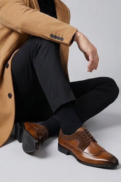 Leather Style Lace-Up Oxford Dress Shoes Men