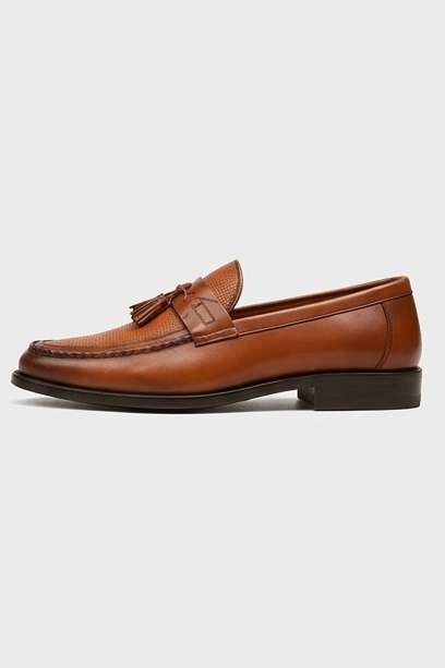 Leather Style Woven Tassel Loafer Shoes Men