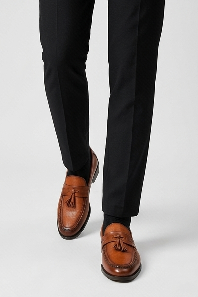 Leather Style Woven Tassel Loafer Shoes Men