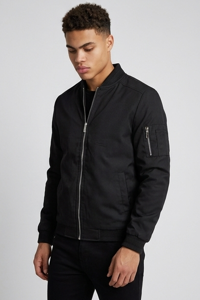 Lightweight Ribbed Cuff Casual Bomber Jacket Men