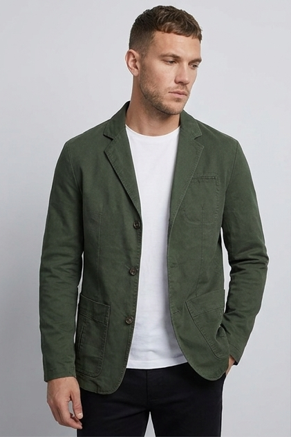 Lightweight Structured Casual Tailored Blazer Shacket Men