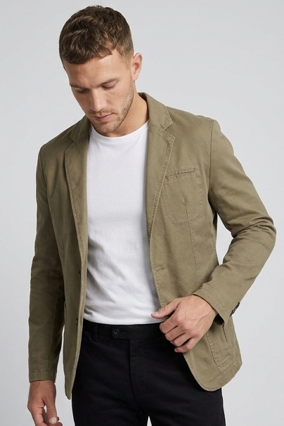 Lightweight Structured Casual Tailored Blazer Shacket Men