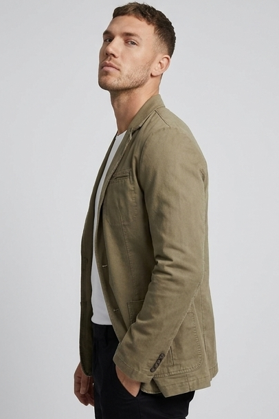 Lightweight Structured Casual Tailored Blazer Shacket Men