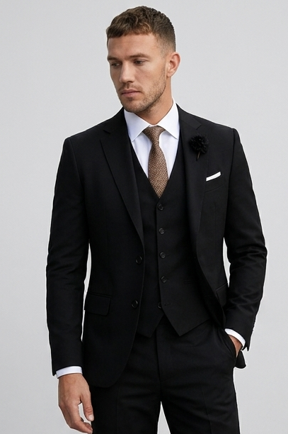 Linen Three Piece Tailored Suit With Waistcoat Men