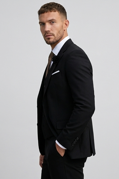 Linen Three Piece Tailored Suit With Waistcoat Men
