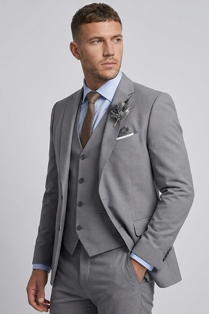 Linen Three Piece Tailored Suit With Waistcoat Men
