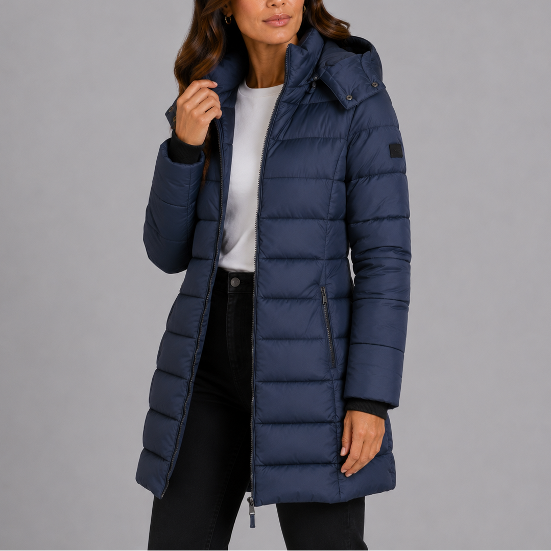 Long Hooded Quilted Puffer Jacket Women