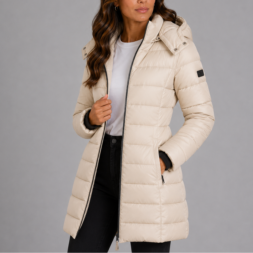 Long Hooded Quilted Puffer Jacket Women