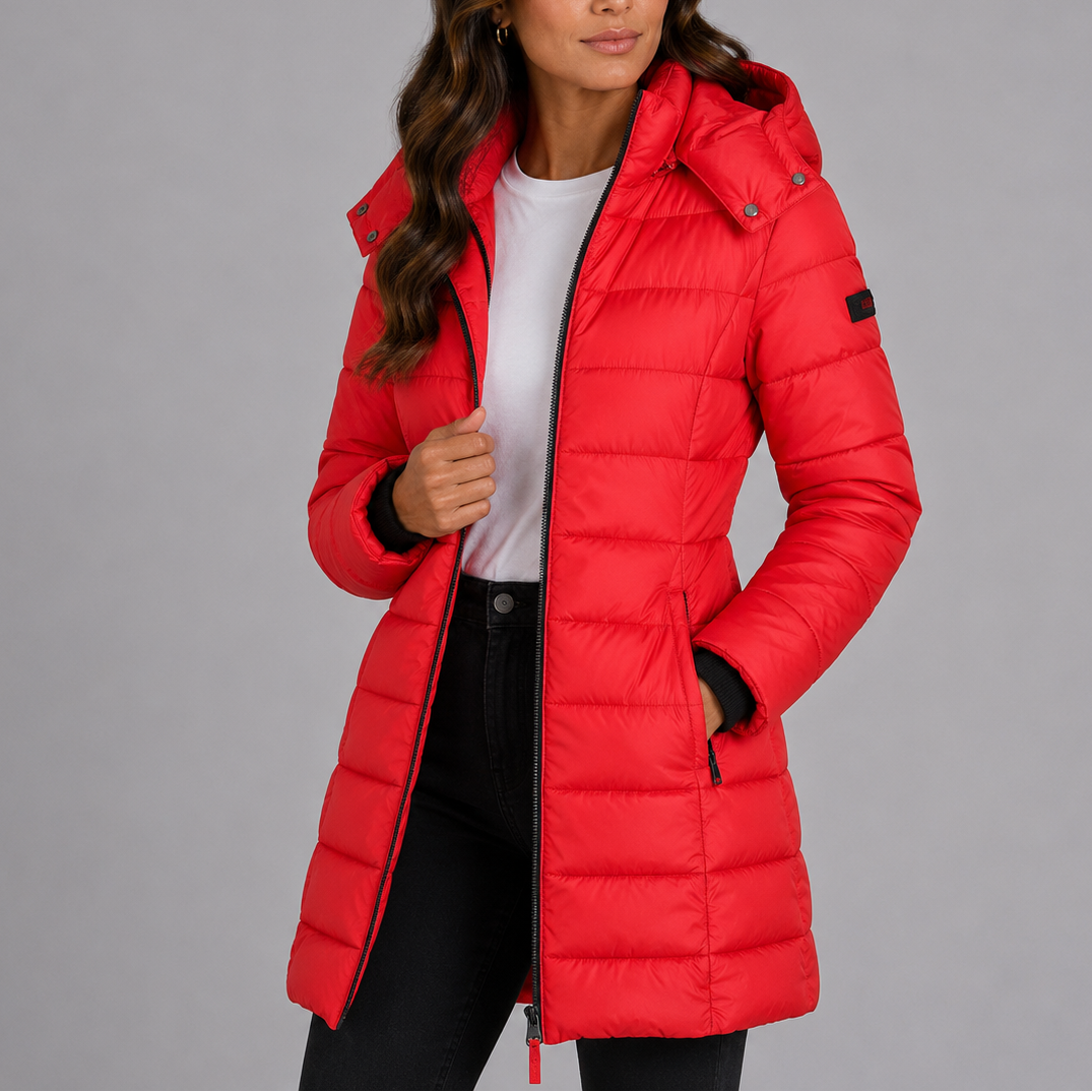 Long Hooded Quilted Puffer Jacket Women