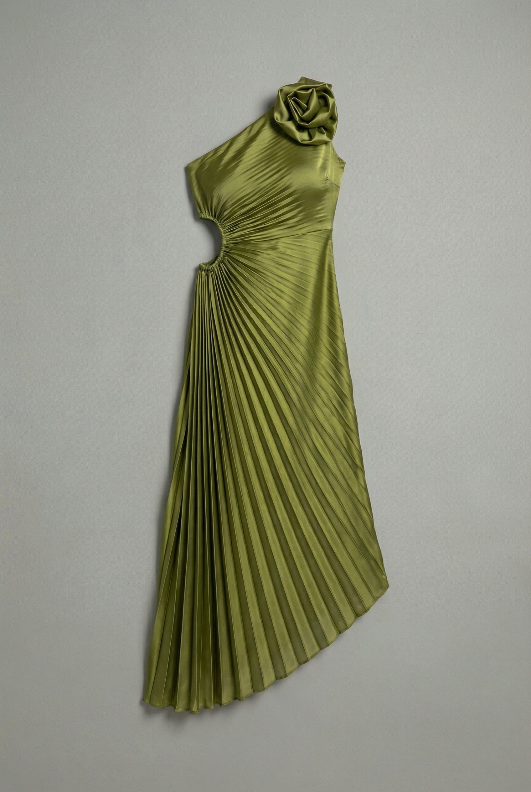 Women’s One-Shoulder Pleated Maxi Dress
