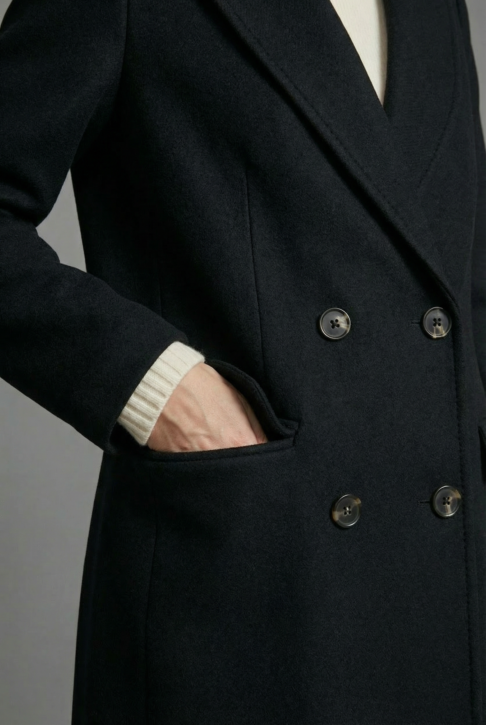 Women’s Black Longline Maxi Overcoat – Tailored Formal Coat