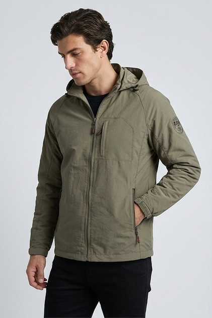 Men’s Casual Waterproof Cargo Rain Jacket