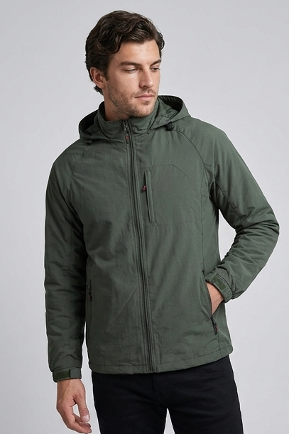 Men’s Casual Waterproof Cargo Rain Jacket