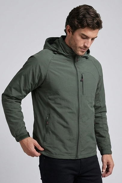Men’s Casual Waterproof Cargo Rain Jacket