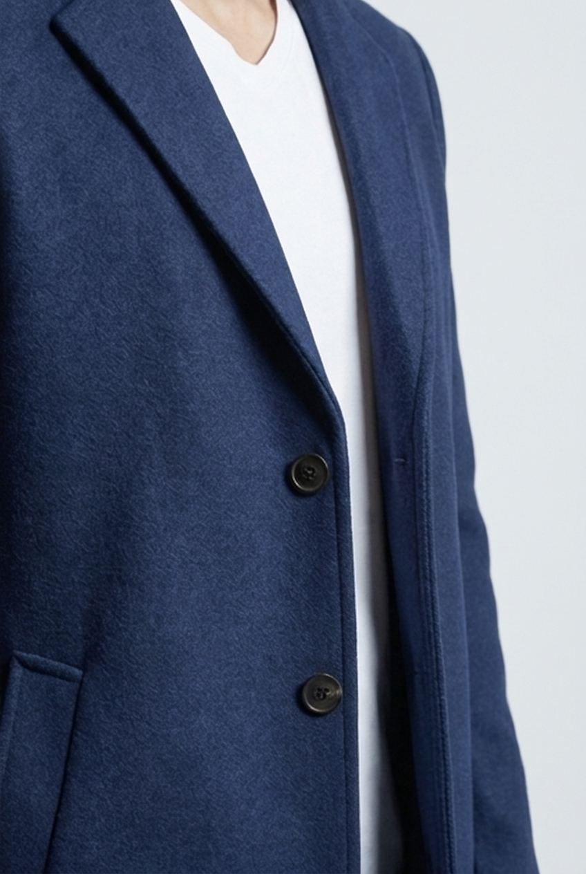Tailored Notch Lapel Wool Style Coat Men