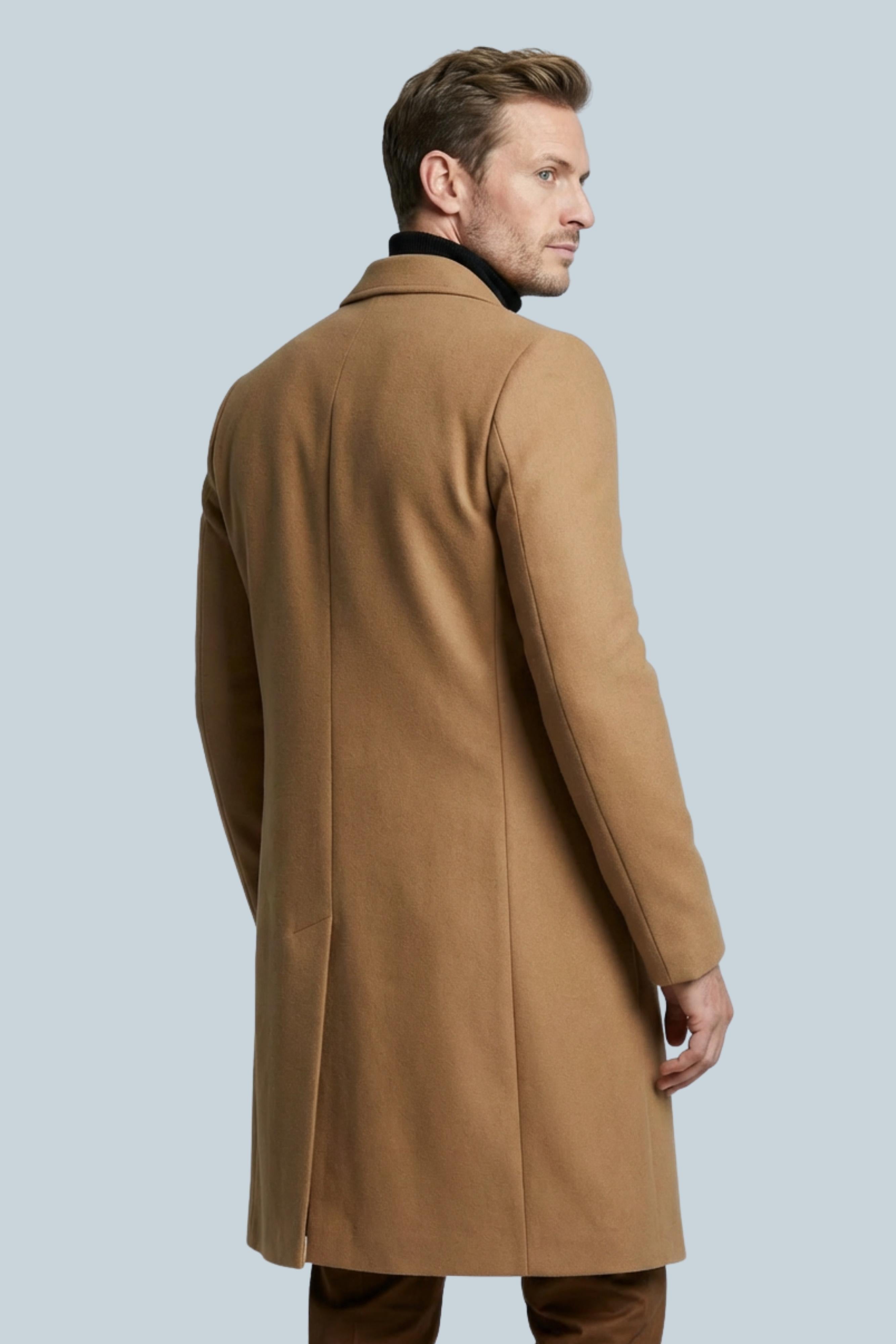 Men’s Slim Fit Long Wool Style Formal Chic Coat