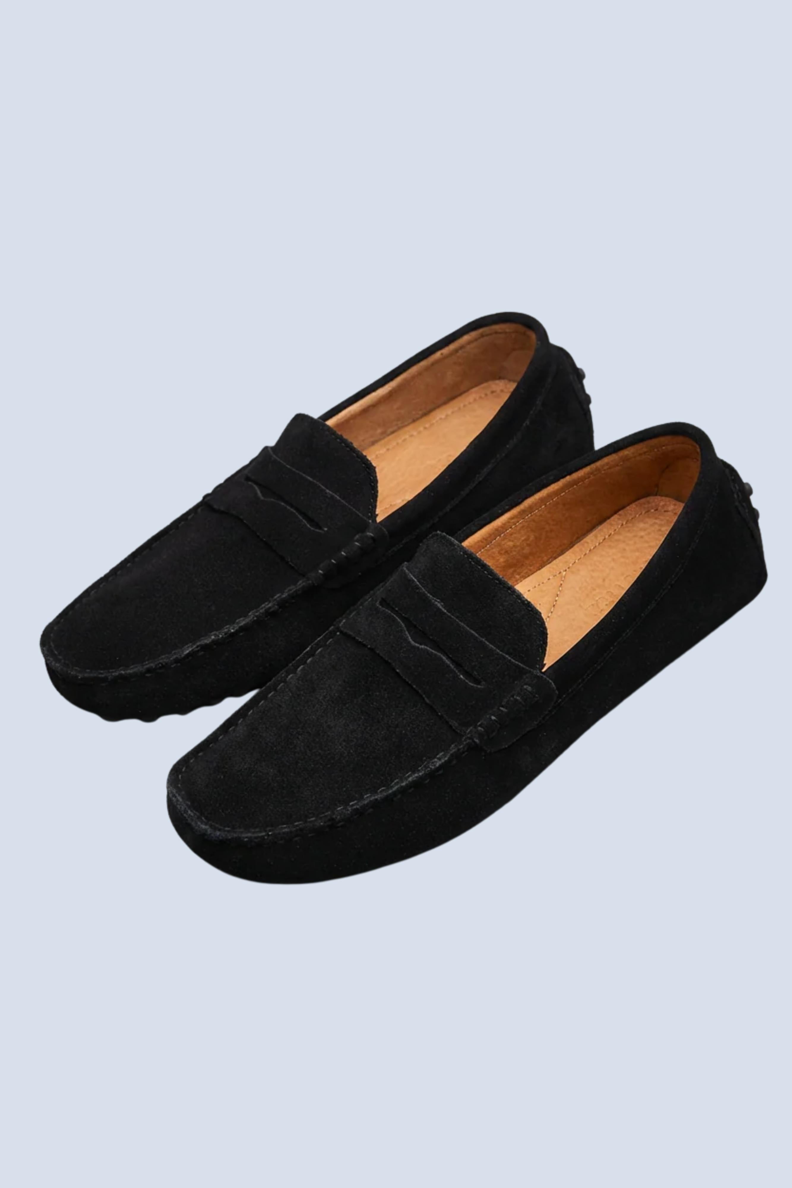 Men’s Slip-On Moc Toe Loafers – Cushioned Insole & Flexible Comfort Sole