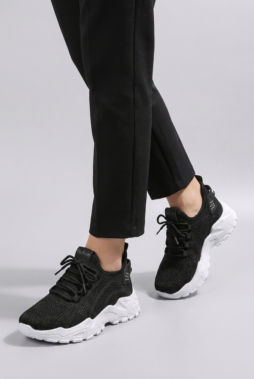 Chunky Sole Mesh Panel Breathable Sports Trainers Women