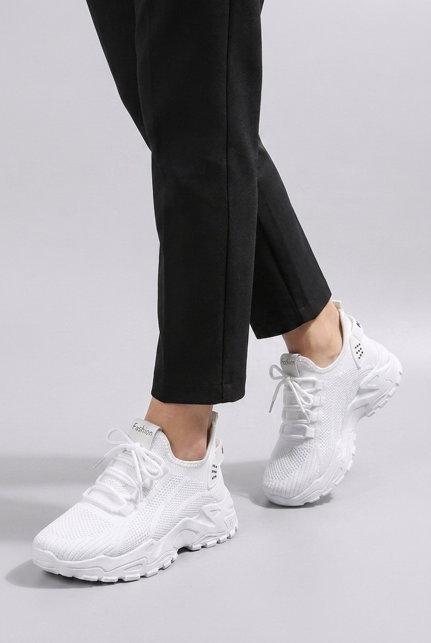Chunky Sole Mesh Panel Breathable Sports Trainers Women