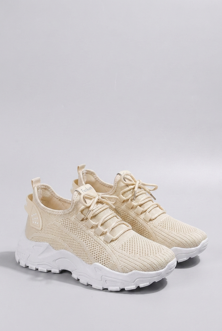 Chunky Sole Mesh Panel Breathable Sports Trainers Women
