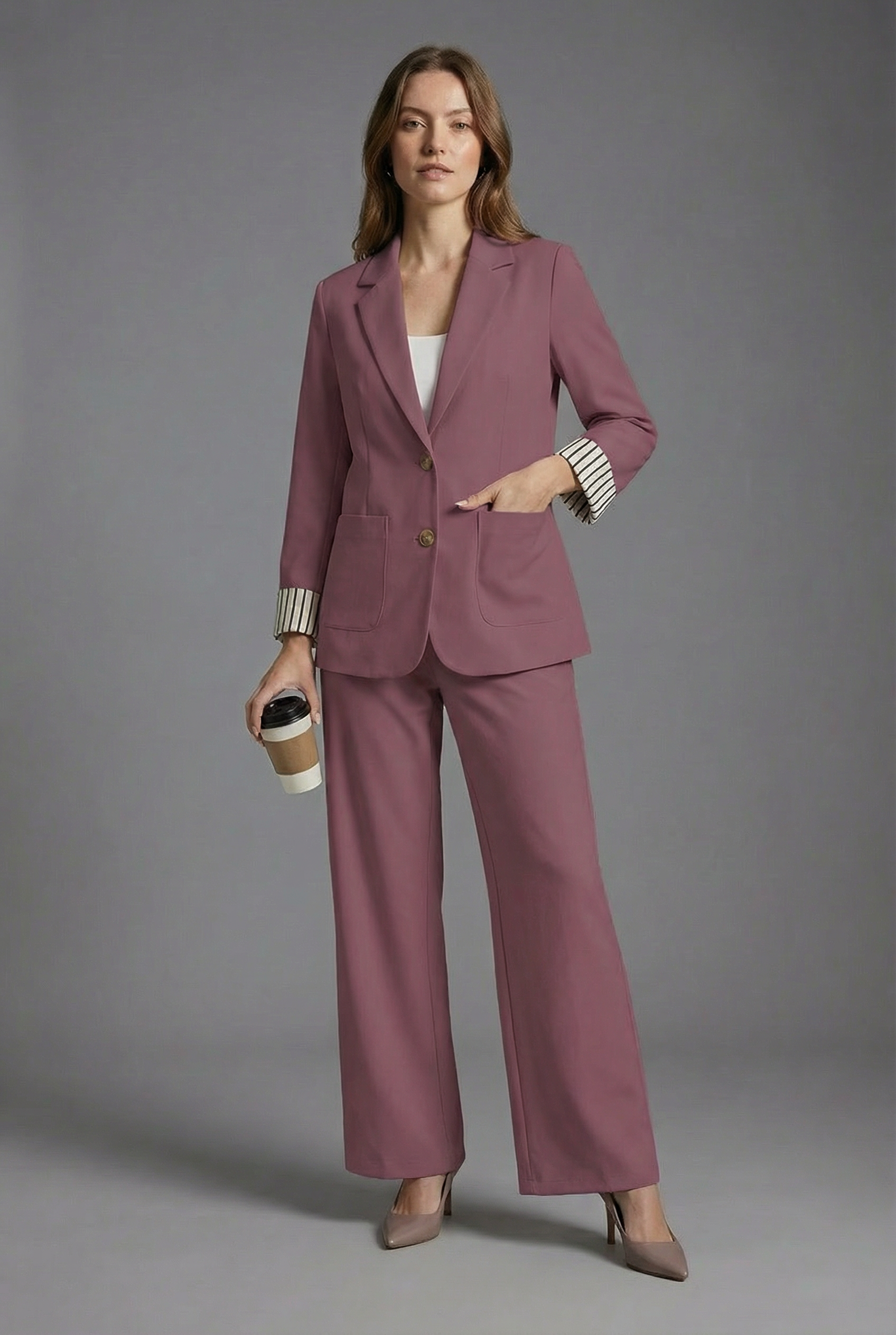 Women’s Tailored Two-Piece Suit – Smart Casual Business Wear Set