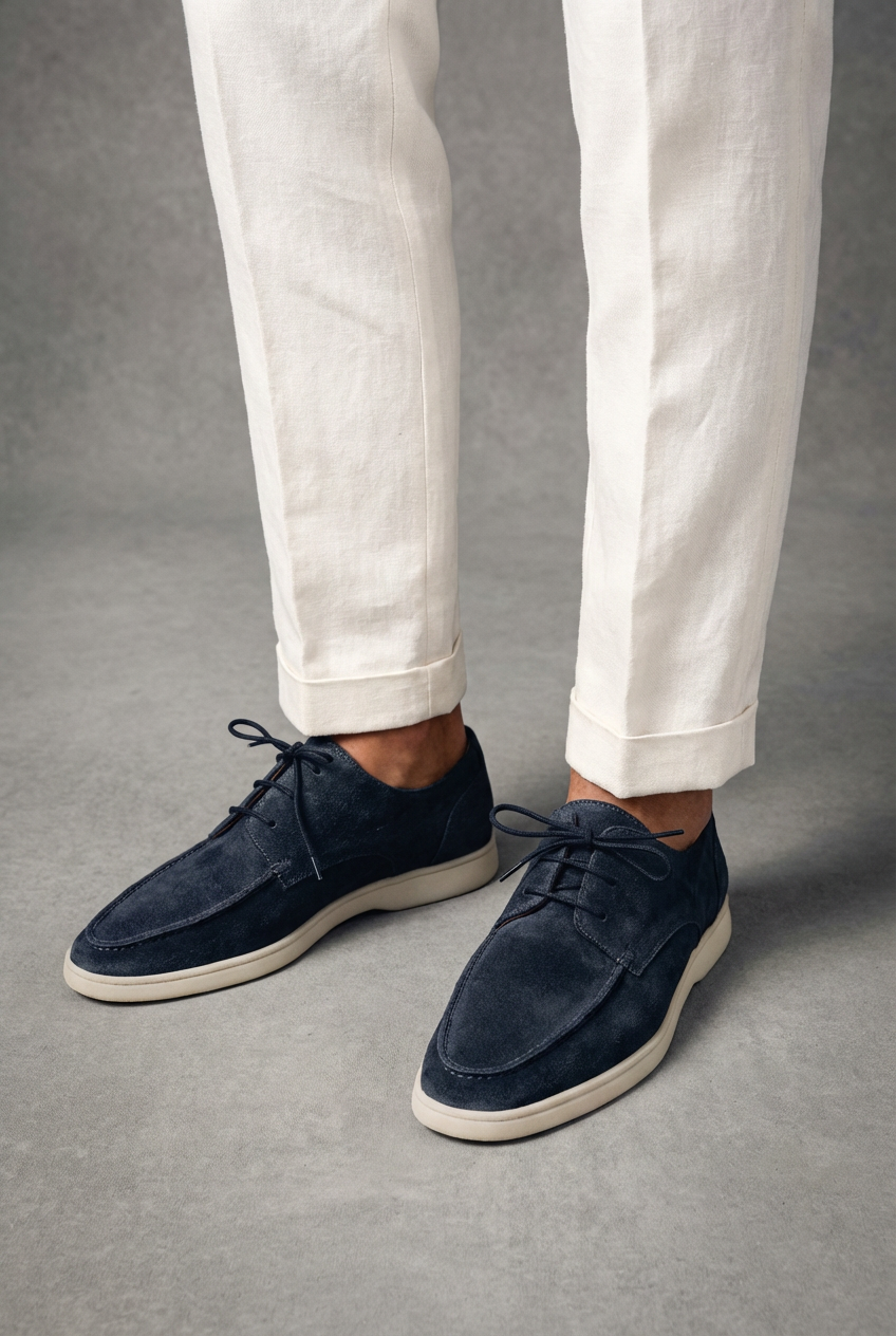 Men’s Sleek Lace-Up Shoes – Lightweight Sole & Padded Comfort Insole