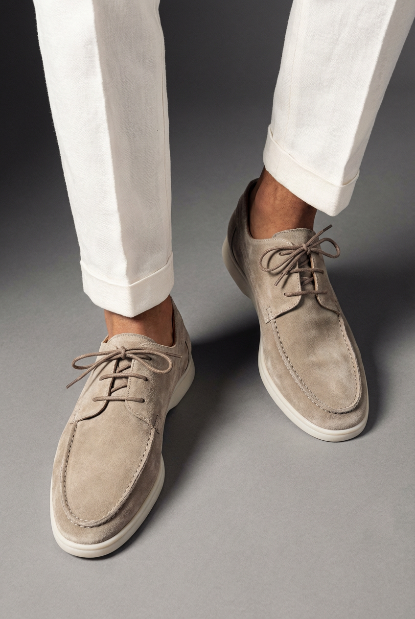 Men’s Sleek Lace-Up Shoes – Lightweight Sole & Padded Comfort Insole