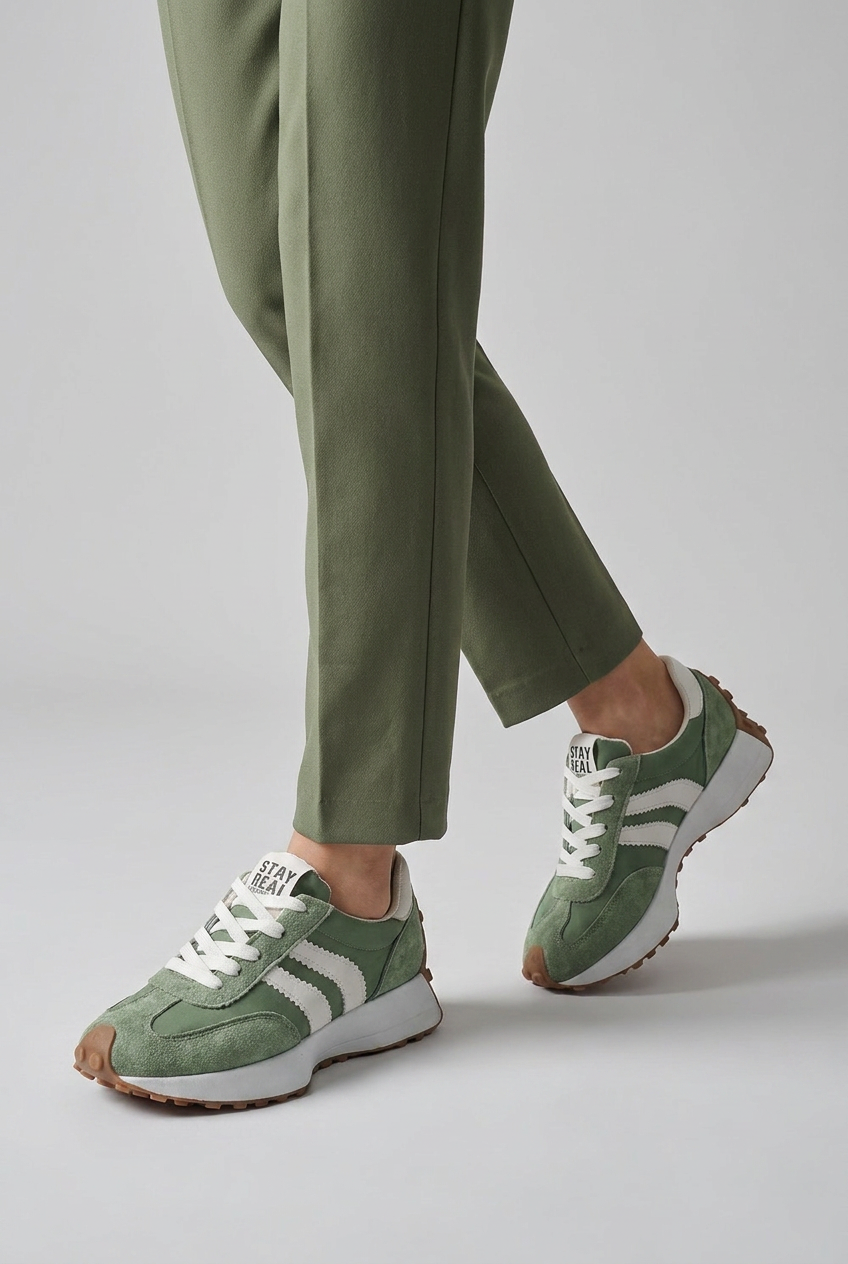 Retro Suede Panel Trainers Women