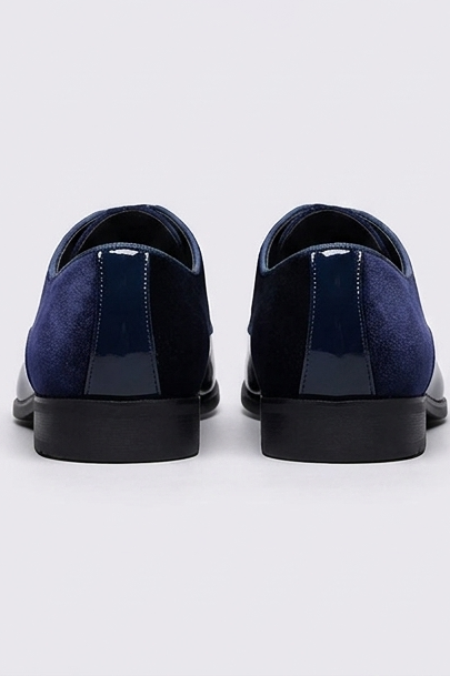 Patent Leather Velvet Trim Oxford Shoes Men