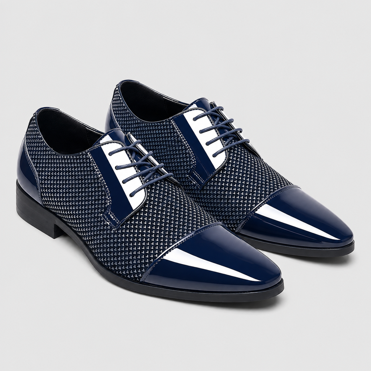 Patent Leather Cap Toe Oxford Shoes Men
