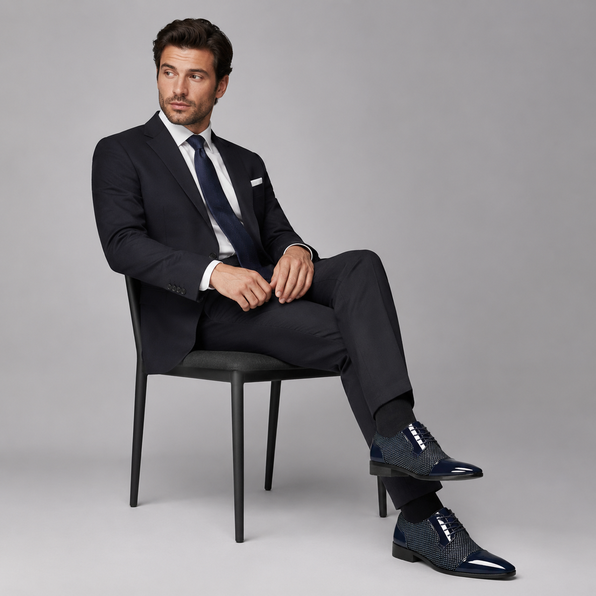 Patent Leather Cap Toe Oxford Shoes Men